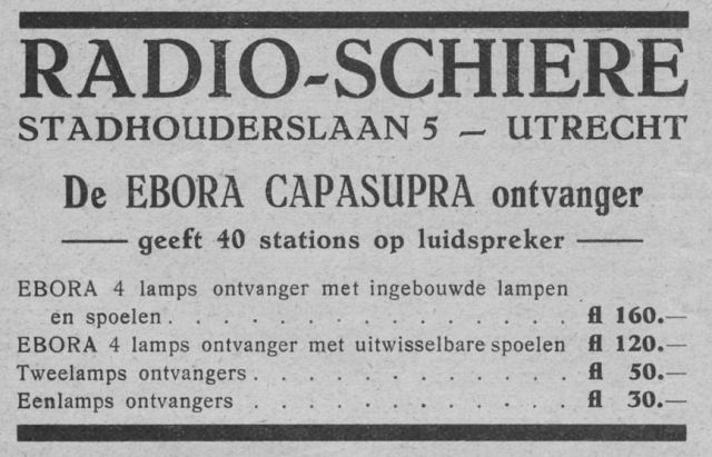 Advertentie Ebora Capasupra ontvanger