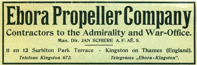 Advertentie Ebora Propellor Company