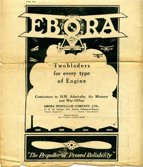 Advertentie Ebora Propellor Company